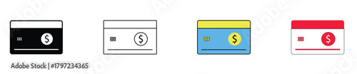 Financial Payment Icons .Credit, Debit, Cash, POS Terminal and Online Transaction Vector Set,Digital Banking and Wallet Icon Collection ,Money, Card, Checkout & Mobile Payment Vectors