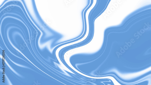 Abstract liquid marble texture in soft white and light blue swirl. Bright, clean background with a flowing, hypnotic water effect.