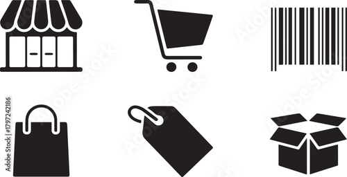 Shopping icons set