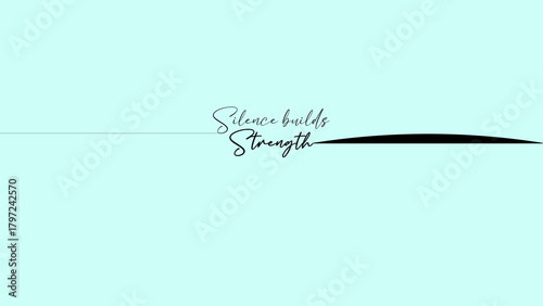 Minimal Pastel Wallpaper with “Silence Builds Strength” Inspirational Typography
