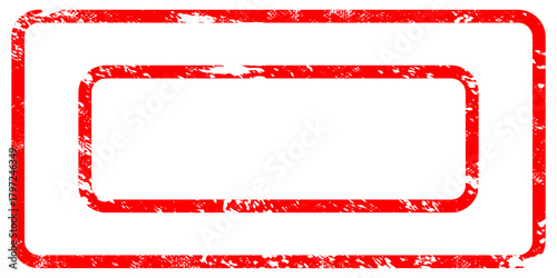 Red grunge rectangular frame featuring rounded corners and rough edges, creating an isolated white content area that evokes a vintage, distressed aesthetic perfect for design projects