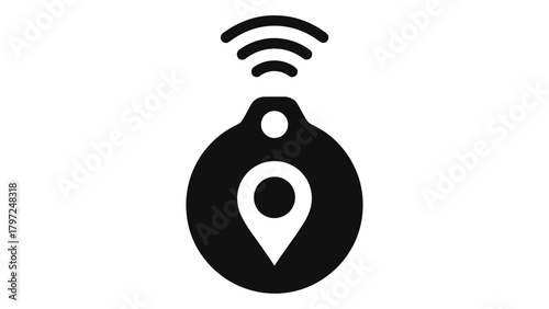 Bluetooth item tracker device icon symbol for finding lost objects and asset tracking solutions Vector