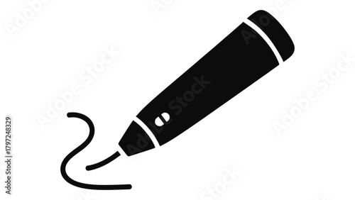 Modern 3d printing pen creating a unique design with filament, innovative technology tool Vector