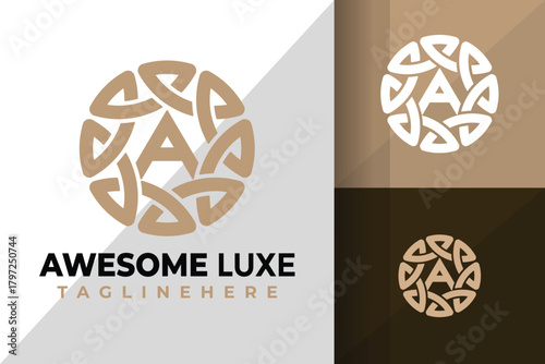Letter A Luxury Celtic Logo Icon Vector Design Illustration