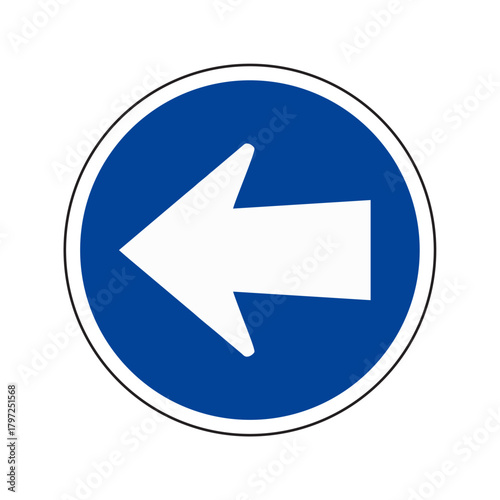 Keep left icon vector design Mandatory roads sign symbols