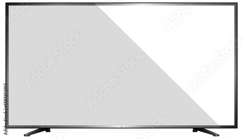 TV screen isolated.Widescreen of led television template mockup on white background,Vector illustration icon design 3d computer for digital tv technology  with black frame,Modern flat screen presents