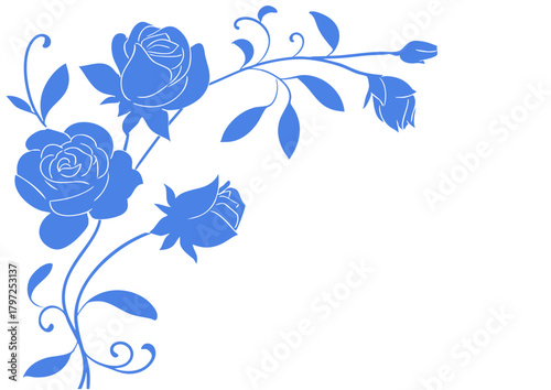 おしゃれなバラのフレーム　手描き