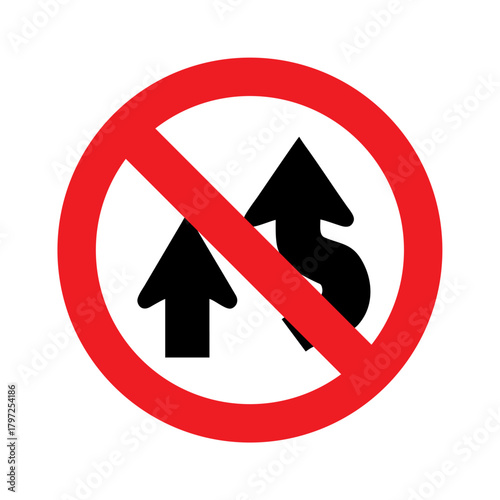  No overtaking icon vector design Prohibitory roads sign symbols