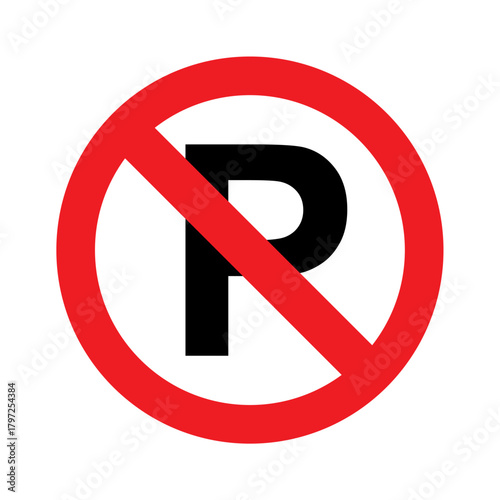 No parking icon vector design Prohibitory roads sign symbols