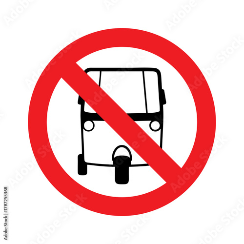 No three wheelers icon vector design Prohibitory roads sign symbols
