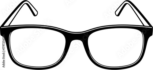 Outline of Stylish Eyeglasses for Vision or Fashion Accessory
