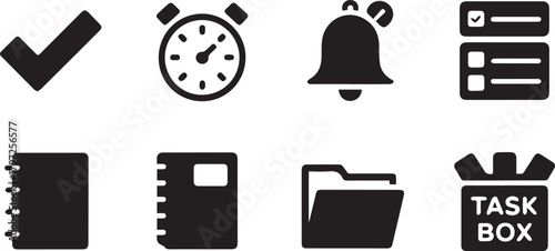 Business and productivity icon collection for task management