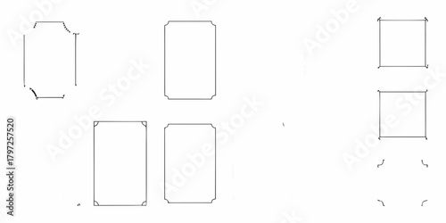 Collection of decorative borders and frames with elegant curved and square corners for design
