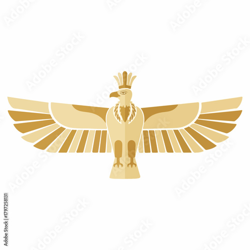 Flat Simple Elegant Eagle Wing Crown Decoration Icon Design Element