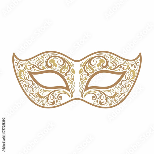 Ornate Decorative Filigree Carnival Masquerade Mask Art Illustration Graphic