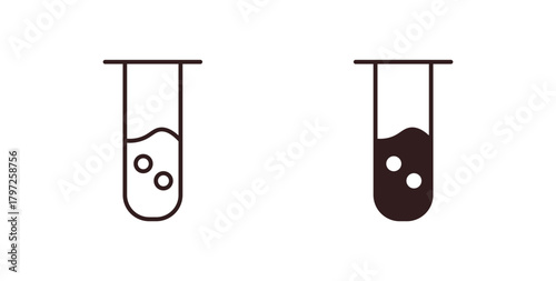 Chemical Tube icon with glyph and line. black vector icons for Web UI