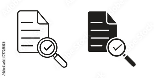 Compliance document icon with glyph and line. black vector icons for Web UI