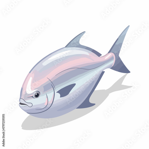 Illustration Silvery Atlantic Pompano Fish Seafood Fresh Underwater Animal
