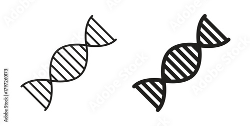 DNA icon with glyph and line. black vector icons for Web UI