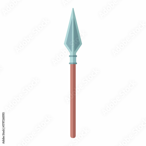 Flat Style Detailed Spear Weapon Ancient Warrior Armory Equipment Illustration