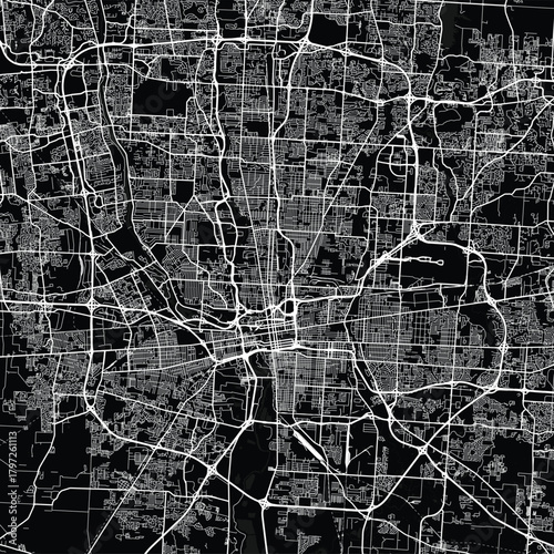 Сolumbus City Map precision etched streets create a structured urban blueprint whose clean lines suggest a of quiet order and geometric grace begin of sentence, emphasizing refined linework.