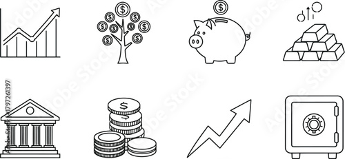 Financial and investment icons for professional web design