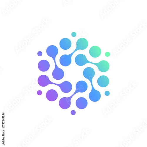 Nano Molecule Pharma Business Geometric, Simple, Flat Logo
