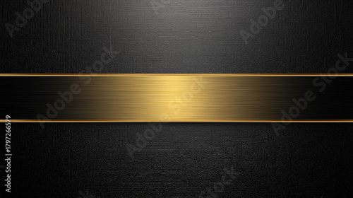 Elegant black textured background with a luxurious gold band accent.