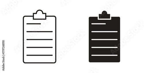 Clipboard icon concept set. Simple icon collection