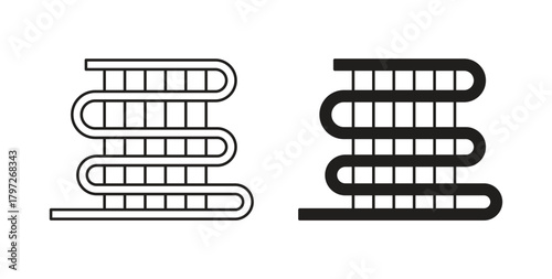 Condenser coil icon concept set. Simple icon collection
