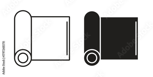 Construction film roll icon concept set. Simple icon collection