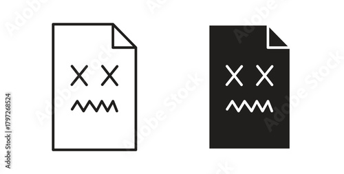 Corrupted file icon concept set. Simple icon collection