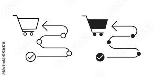 Customer journey icon concept set. Simple icon collection