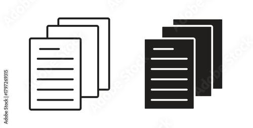 Document papers icon concept set. Simple icon collection