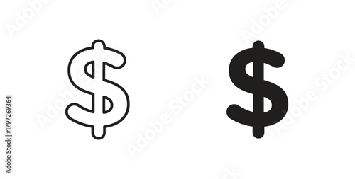 Dollar icon concept set. Simple icon collection
