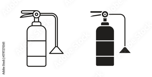Fire extinguisher icon concept set. Simple icon collection
