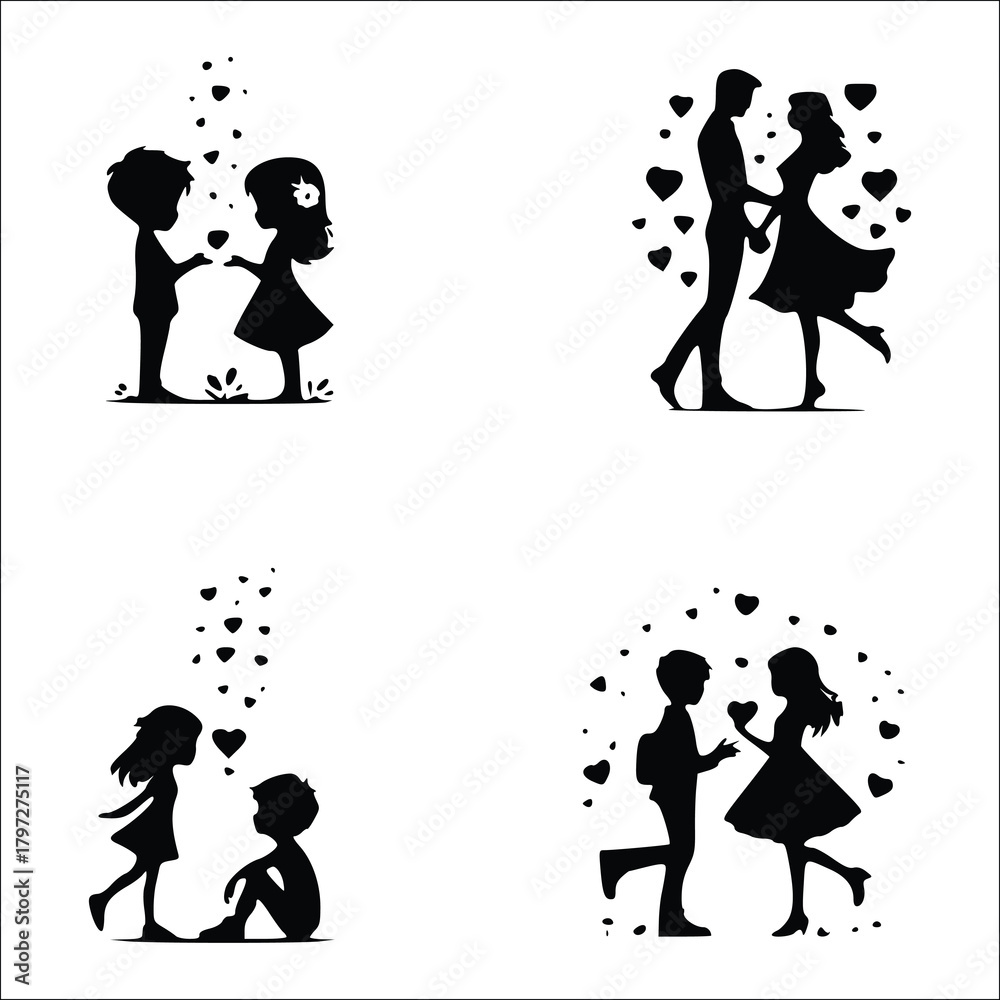 Obraz premium Couple Svg, Lovers Svg, Couple Silhouette, Husband Wife Svg, Couple Clipart, Anniversary Svg, Husband And Wife Silhouette, Couple Png,Couple Dancing Svg, Couple Dancing Silhouette, Couple Vector