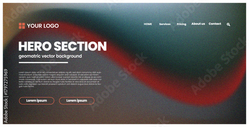 Sleek Geometric Web Design Hero Section Modern Vector Art Website Template Abstract Background Orange Accents Dark Theme