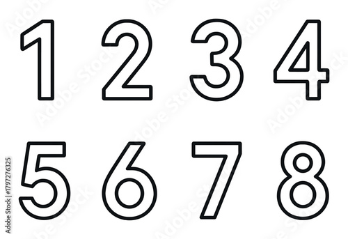 Outlined black numbers on dark gradient background