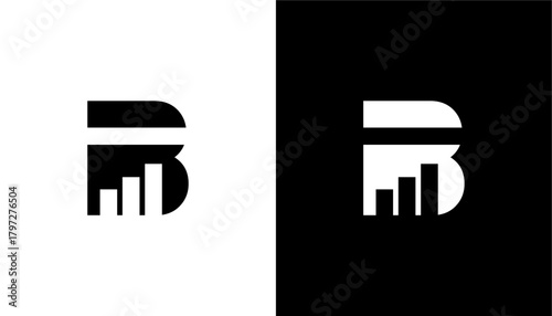 Investment logo with capital letter B, growth finance logo, financial investment logo, business logo
