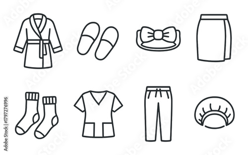 Collection of clothing and accessories icons