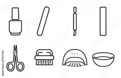 Essential nail care tools displayed on a gradient background