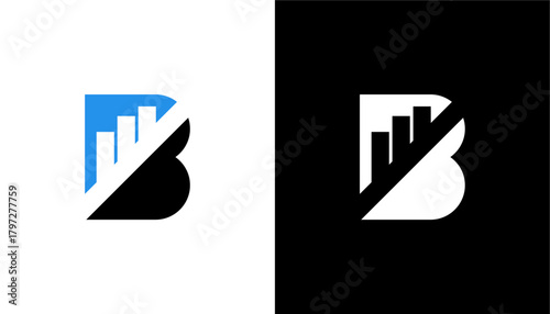 Investment logo with capital letter B, growth finance logo, financial investment logo, business logo