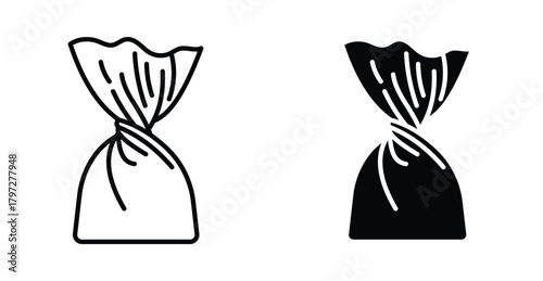 Chocolate candy in wrap icon