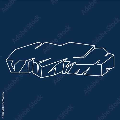 Iceberg Glacial Line Art