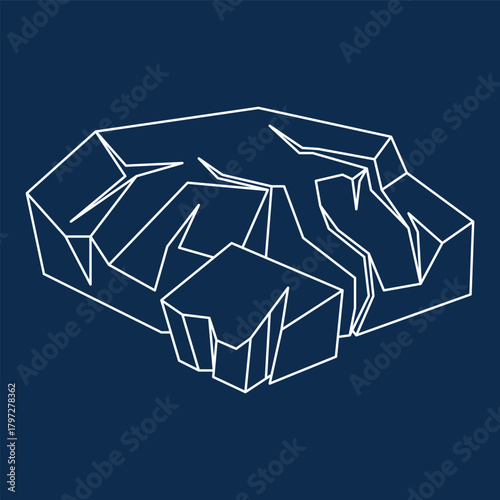 Iceberg Glacial Line Art