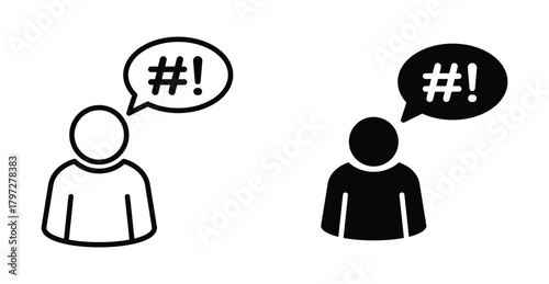 Complaint icon. Line with editable stroke and flat for Web