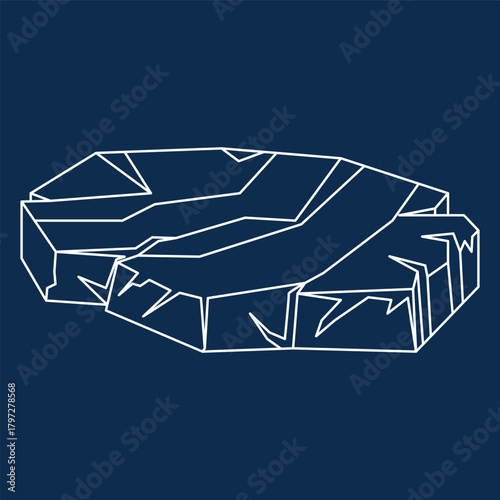 Iceberg Glacial Line Art