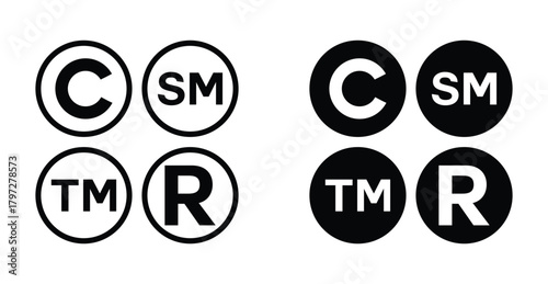 Copyright Icon Registered Icon Trademark icon Service mask Icon