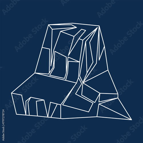 Iceberg Glacial Line Art